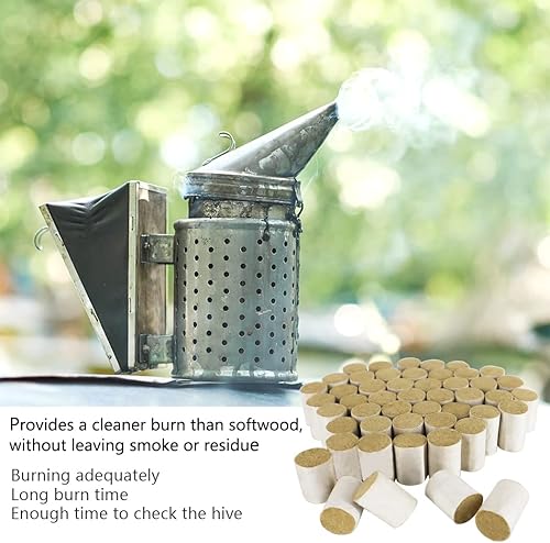 Miniatura 3 de POLLIBEE 54 pellets para ahumadores de abejas, combustible para ahumar colmenas para inspección de colmenas, pellets naturales para fumadores de