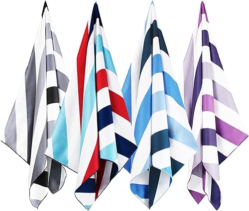 Miniatura 12 de Whale Flotilla Toalla de playa grande de secado rápido (30 x 60 pulgadas), toallas de playa de microfibra sin arena, súper absorbentes, compactas,