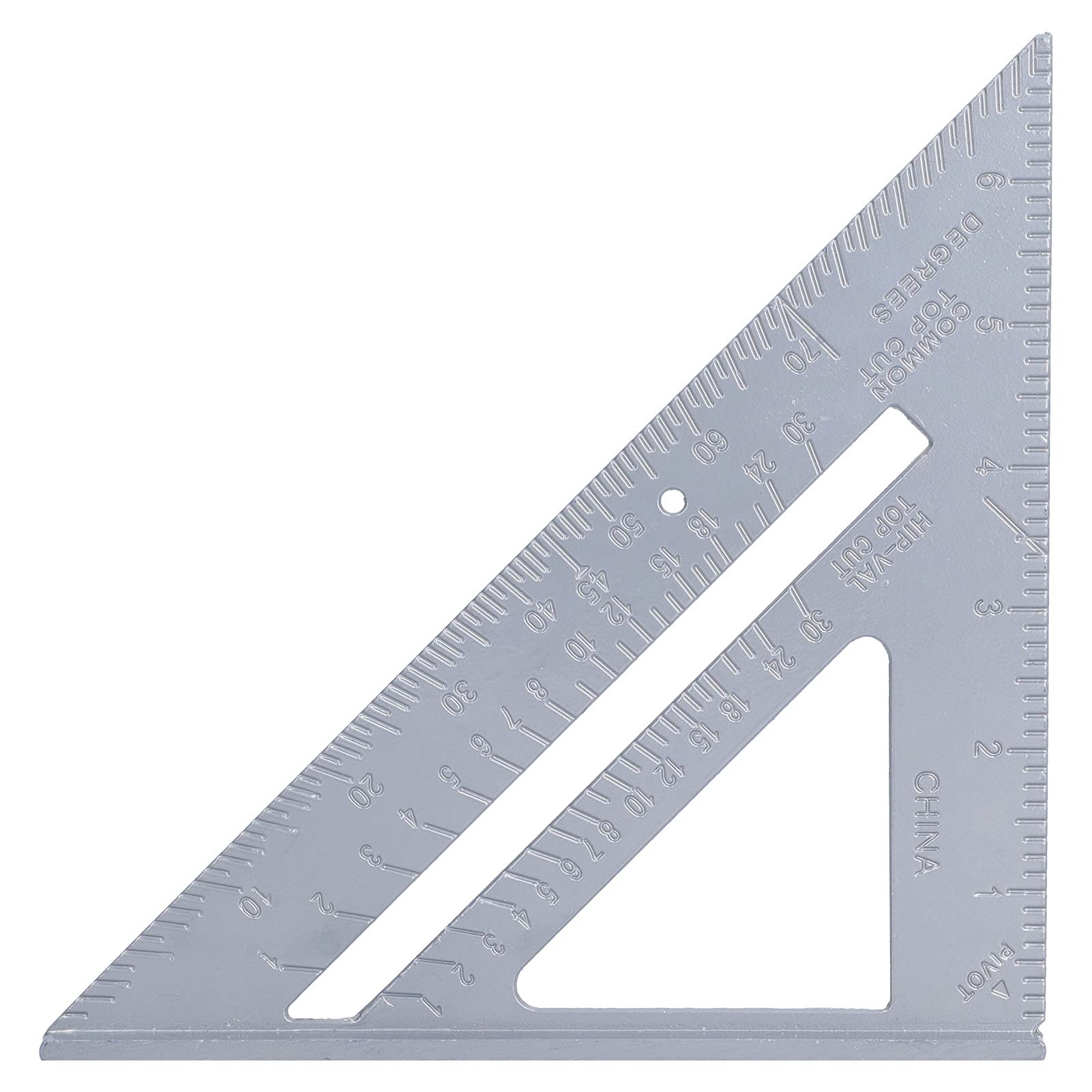 MRKU Righello Triangolare in Lega di Alluminio da 7 Pollici (17,8 cm) con Angoli di 45 e 90 Gradi, Strumento di misurazione Rinforzato, Scala di precisione per la Lavorazione del Legno.