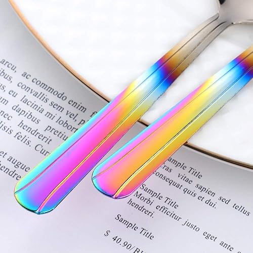 Miniatura 6 de QIBOMOON - Juego de 12 cucharas de caldo redondas de acero inoxidable para café, azúcar, postre, pastel, helado, sopa, antipasto capuchino, 5.8