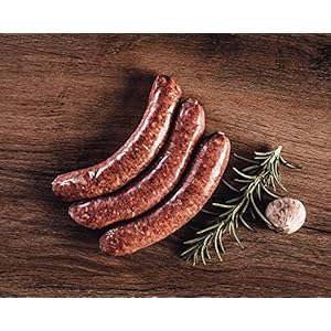 Buffel braadworst, van 100% zuiver buffelvlees, grof gehakt met natuurlijke specerijen, zonder kunstmatige additieven en conserveringsmiddelen, schokmat, 280 g, 3 stuks à 90 g