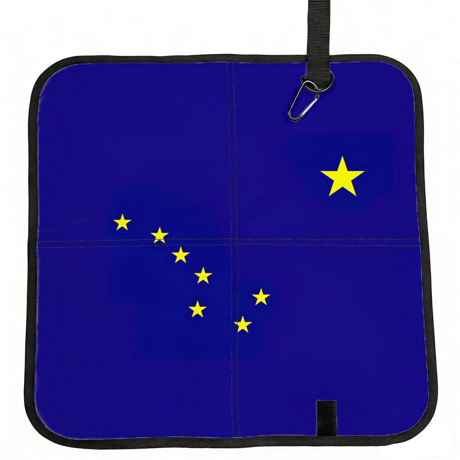 OKFSTY Alaska State Flag Print Fold Away Seat Cushion Portable Outdoor Pad Polyester Bleacher Bench Mat Travel Picnic Pad