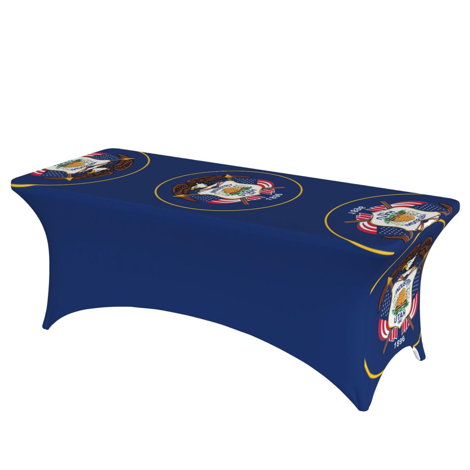 Nappe extensible rectangulaire 1,8 m élasthanne motif Utah pour mariages et fêtes