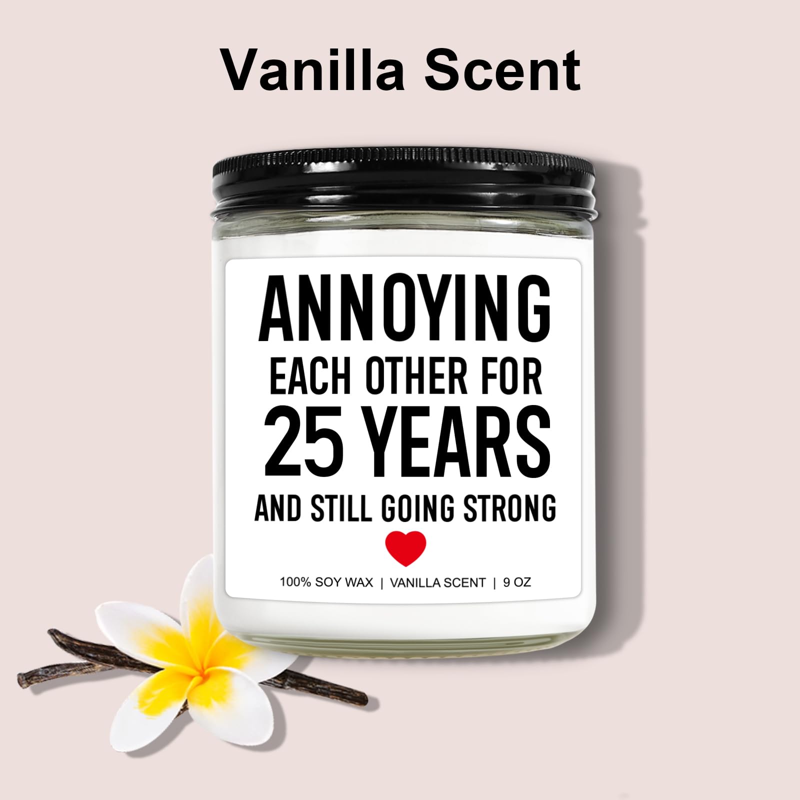 Younift Funny Scented Candle, 25th Anniversary, Gifts for Couple, 25th Wedding Anniversary Decorations, 25 Year Silver Anniv. Gifts for Husband, Wife, Him, Her, Women, Men, Friends, Parents