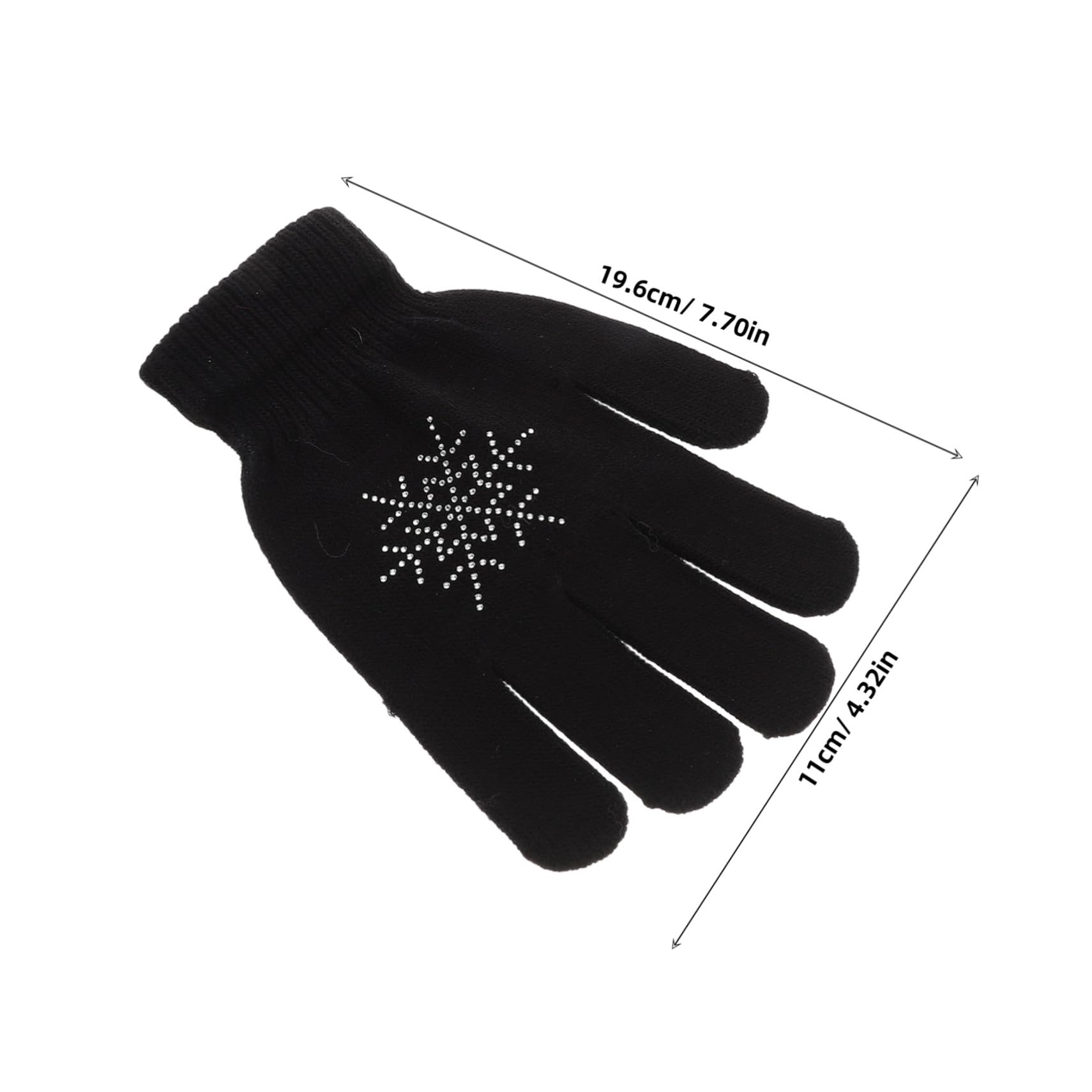 Toddmomy Boys and Ice Skating Gloves Rhinestone Decorated Winter Ski Gloves for Adults Stylish and Functional Slip Design for Cold Weather Sports