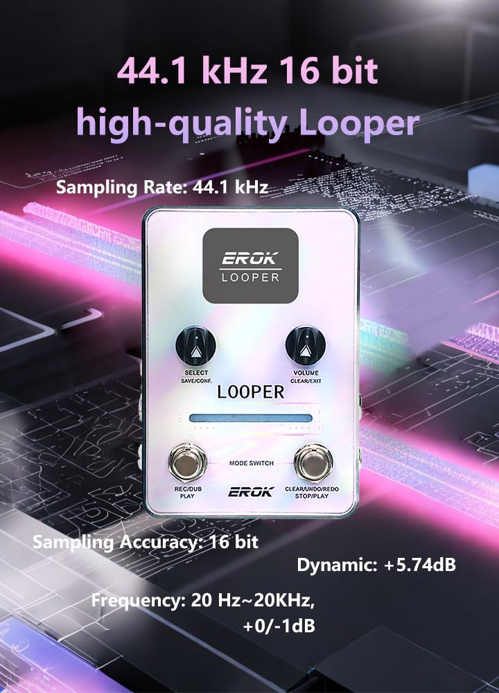 Amazon.com: EROK Looper Guitar Pedal, XS-02 Looper Pedal with 40