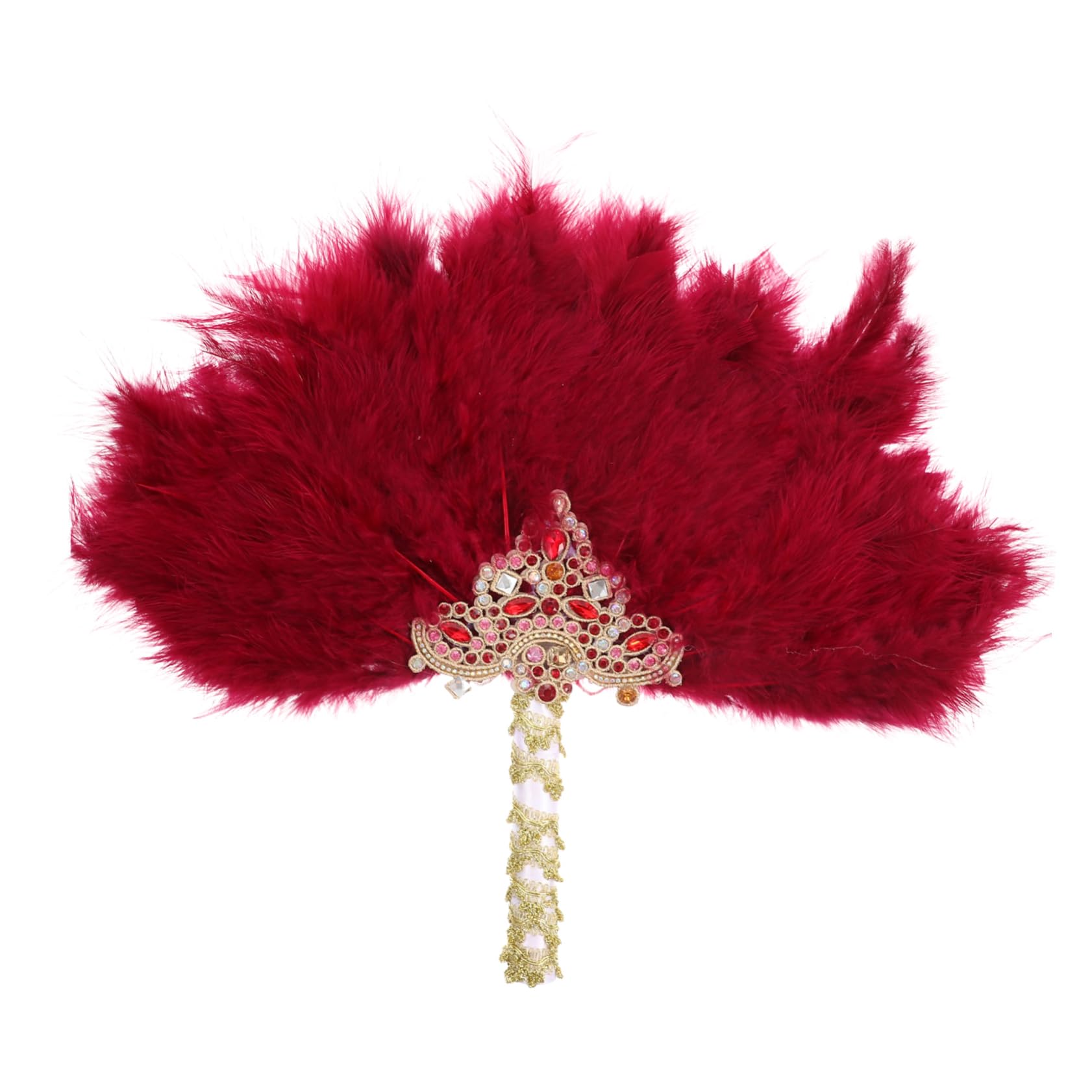 Éventail de mariée orné de strass et plumes accessoire de mariage
