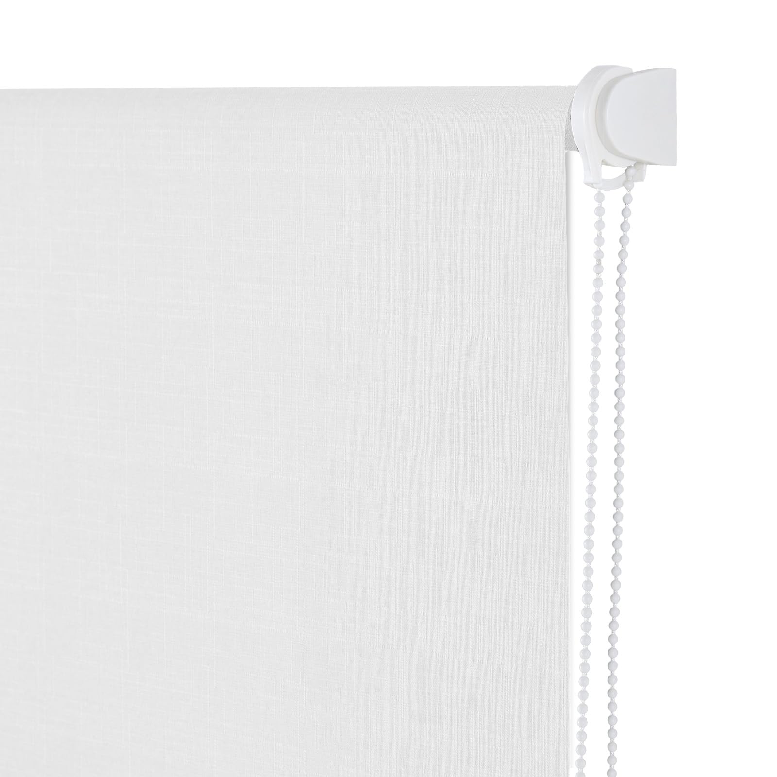 nutro chill window blinds, blackout blinds with thermal insulated, uv protection linen window shades for home, door, kitchen, bathroom (72" w x 68" l, white)