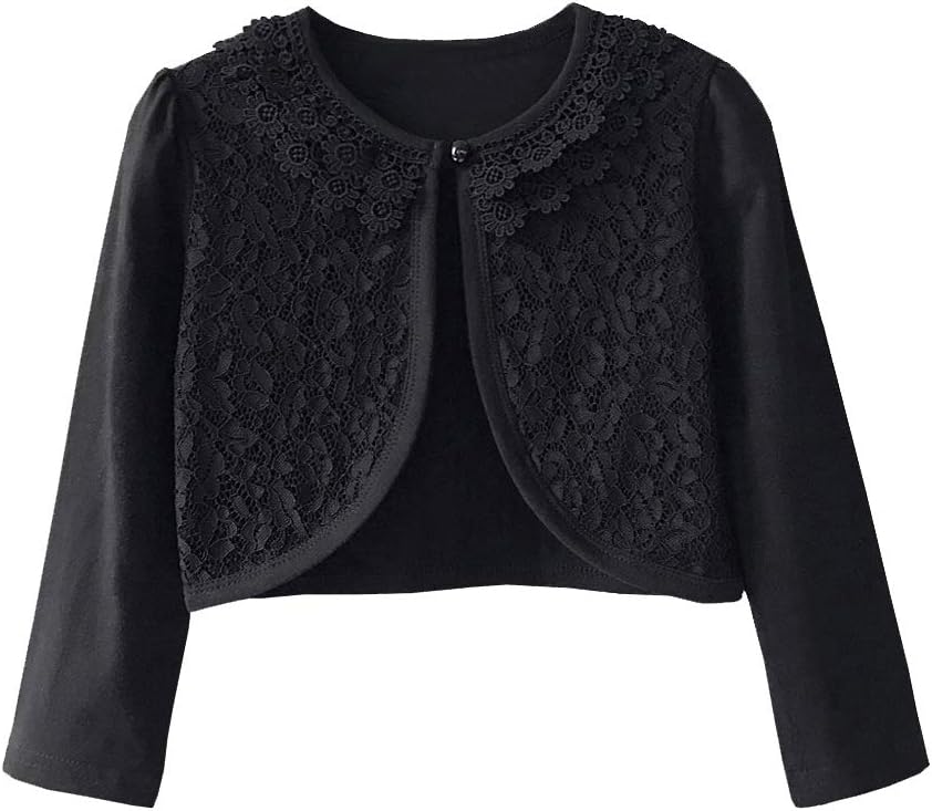 ZHUANNIAN Girls' Long Sleeve Lace Bolero Cardigan Shrug