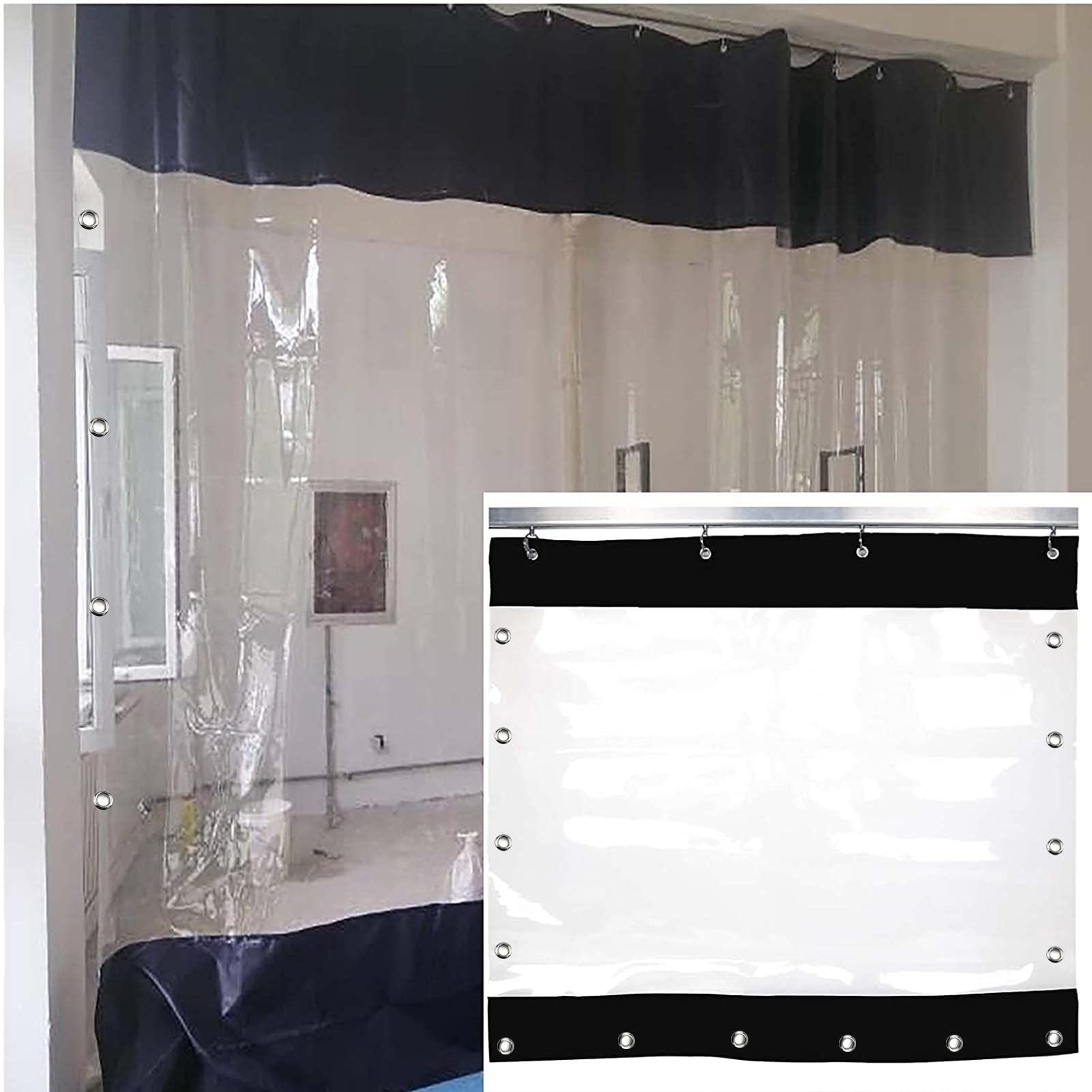 Pannelli laterali per pergola, impermeabili, trasparenti, in plastica, con occhielli, per patio, 1,2 x 2,2 m