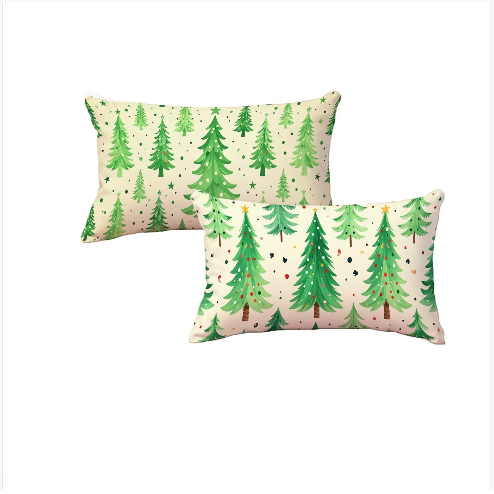 Housse coussin 60x90cm haut de gamme en lin vert double face