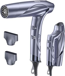 Best Gift for Hair Care, 1400W Brushless Motor Ionic Hair Dryer, Light-weight Travel Folding Blow Dryer, Llano Professional Salon Fast Drying Hairdryer with Hair Care Ions, Hot&Cold Cycles, 120V