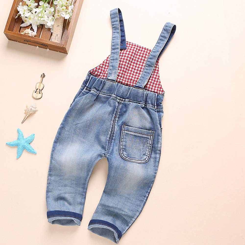 KIDSCOOL SPACE Baby & kleine Jungen/Mädchen Kariertes Futter Denim Latzhose…
