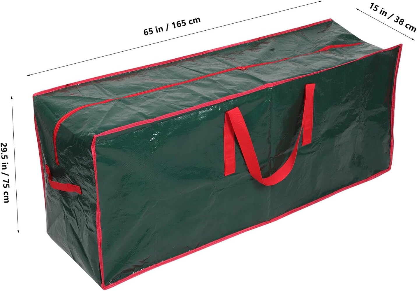 Extra Large Christmas Tree Storage Bag 165x38x75cm Pe Woven Dustproof Organizer with Zipper and Handles for Seasonal Holiday Decor