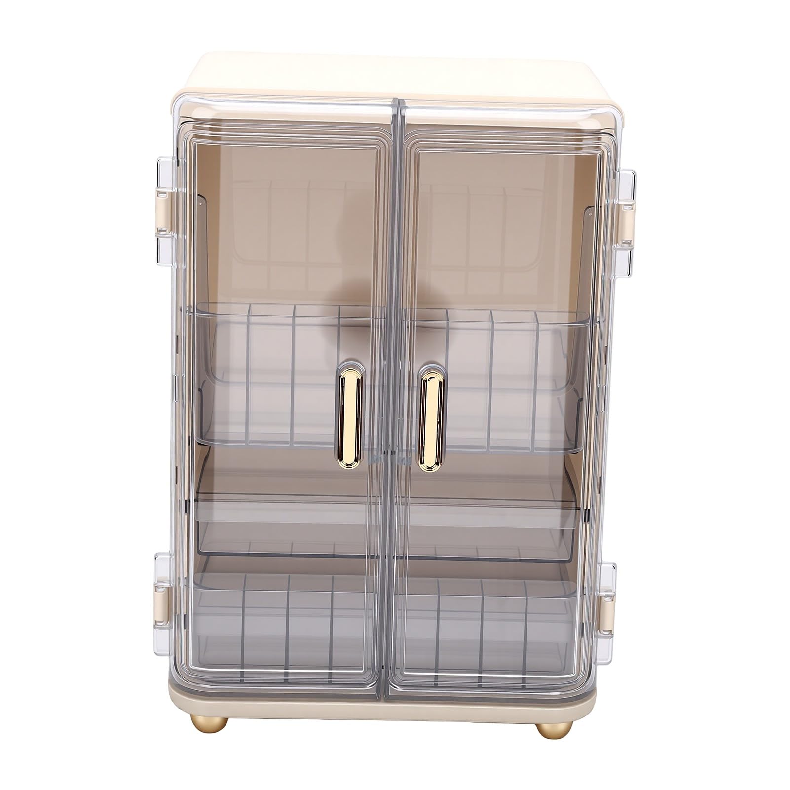 Generic Organizer do Pielęgnacji Skóry Przezroczyste, 3-poziomowe Pudełko do Przechowywania Kosmetyków z Gładkimi Szufladami Komody łazienkowej 15,4 * 10,9 * 8,5 Cala