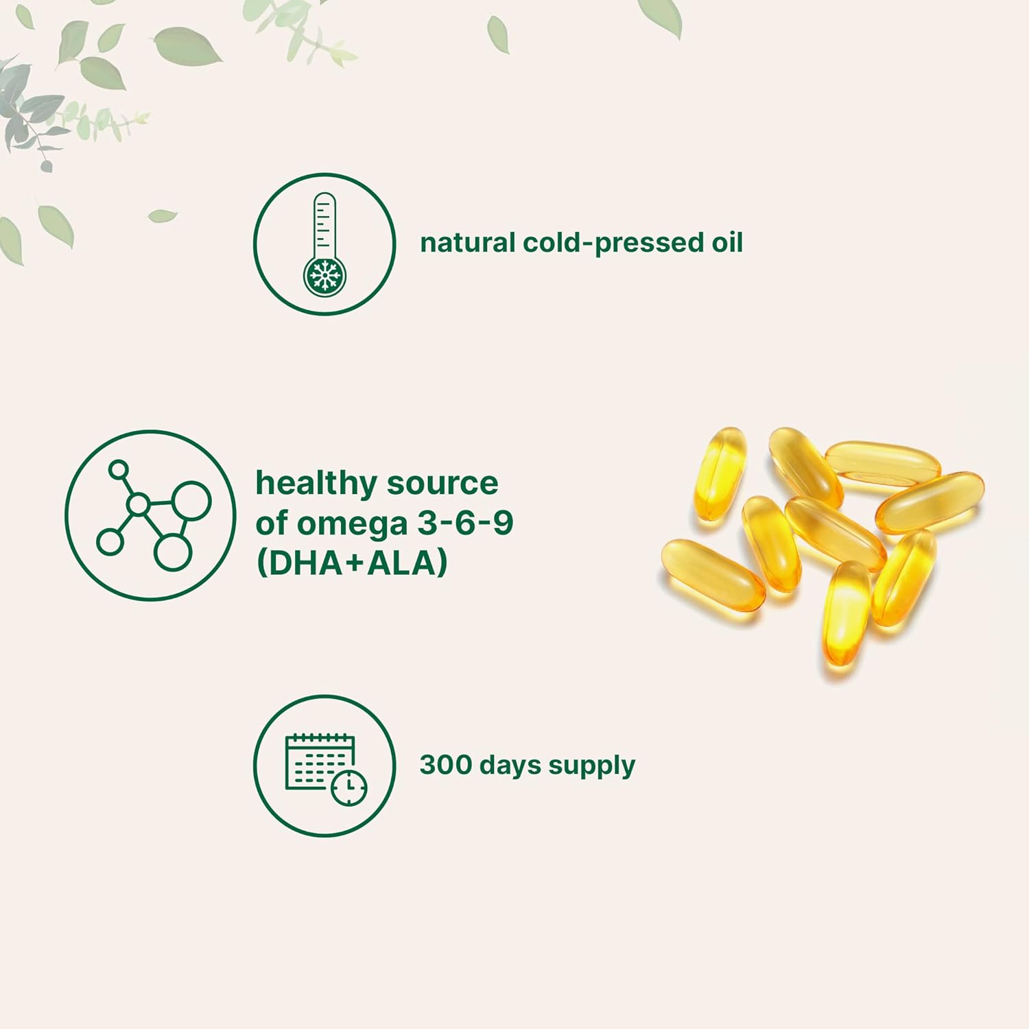 Flaxseed Oil 1,400mg, 300 Liquid Softgels | Flaxseed Oil Supplement with Omega 3, 6, & 9 Fatty Acids + DHA & Alpha Linolenic Acid (ALA) | Fish Free Omega Source | Non-GMO - Image 4