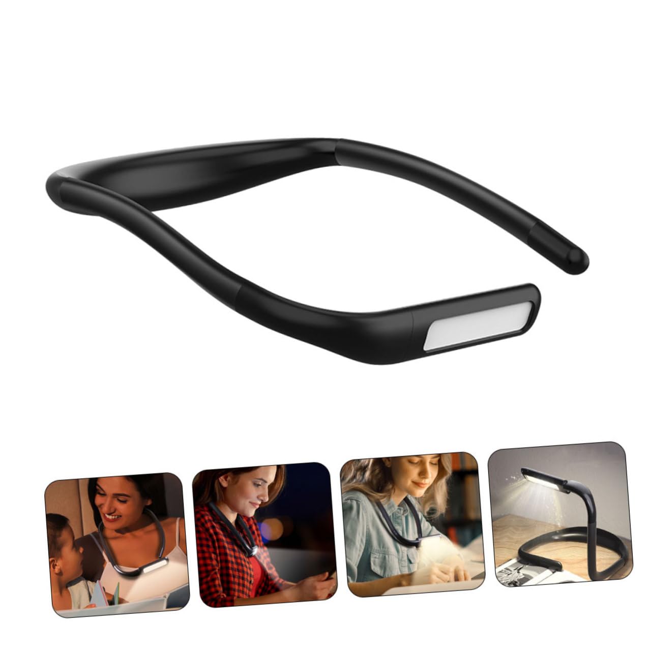 Lampe de Cou LED Rechargeable 1800 Mah Noire pour Lecture