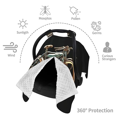 Miniatura 8 de Baby Car Seat Canopy Cover for Mom, Soft Breathable Nursing Breastfeeding Covers Multi Use Stroller Sun Shade Newborn Shower GiftBike