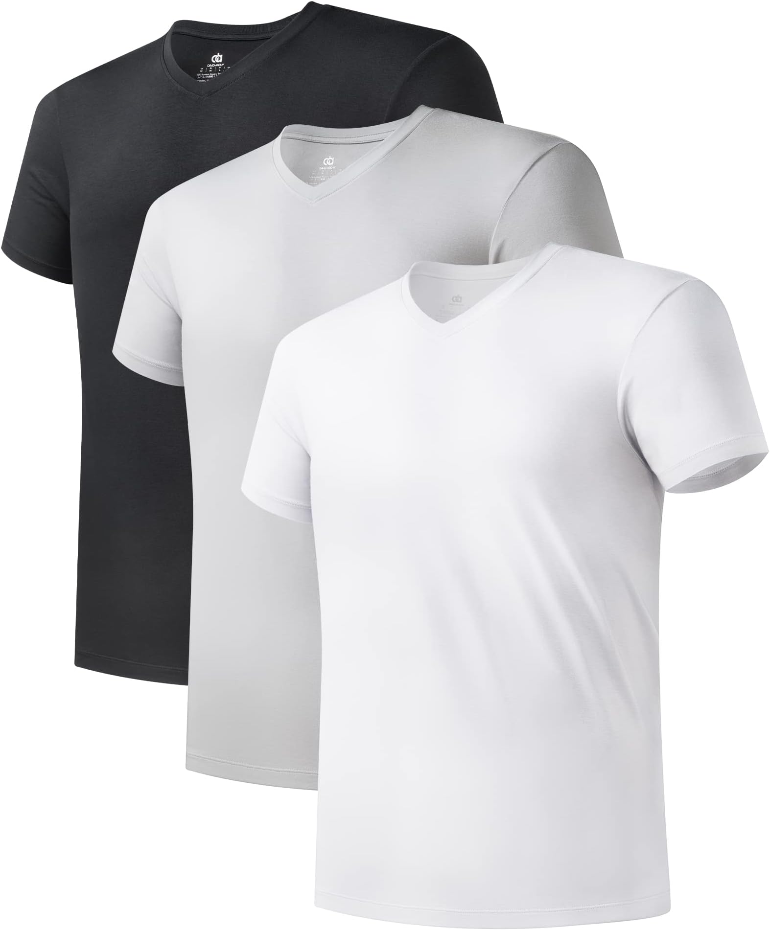 Men's Bamboo Rayon Moisture-Wicking V-Neck Undershirt 3 or 5 Pack
