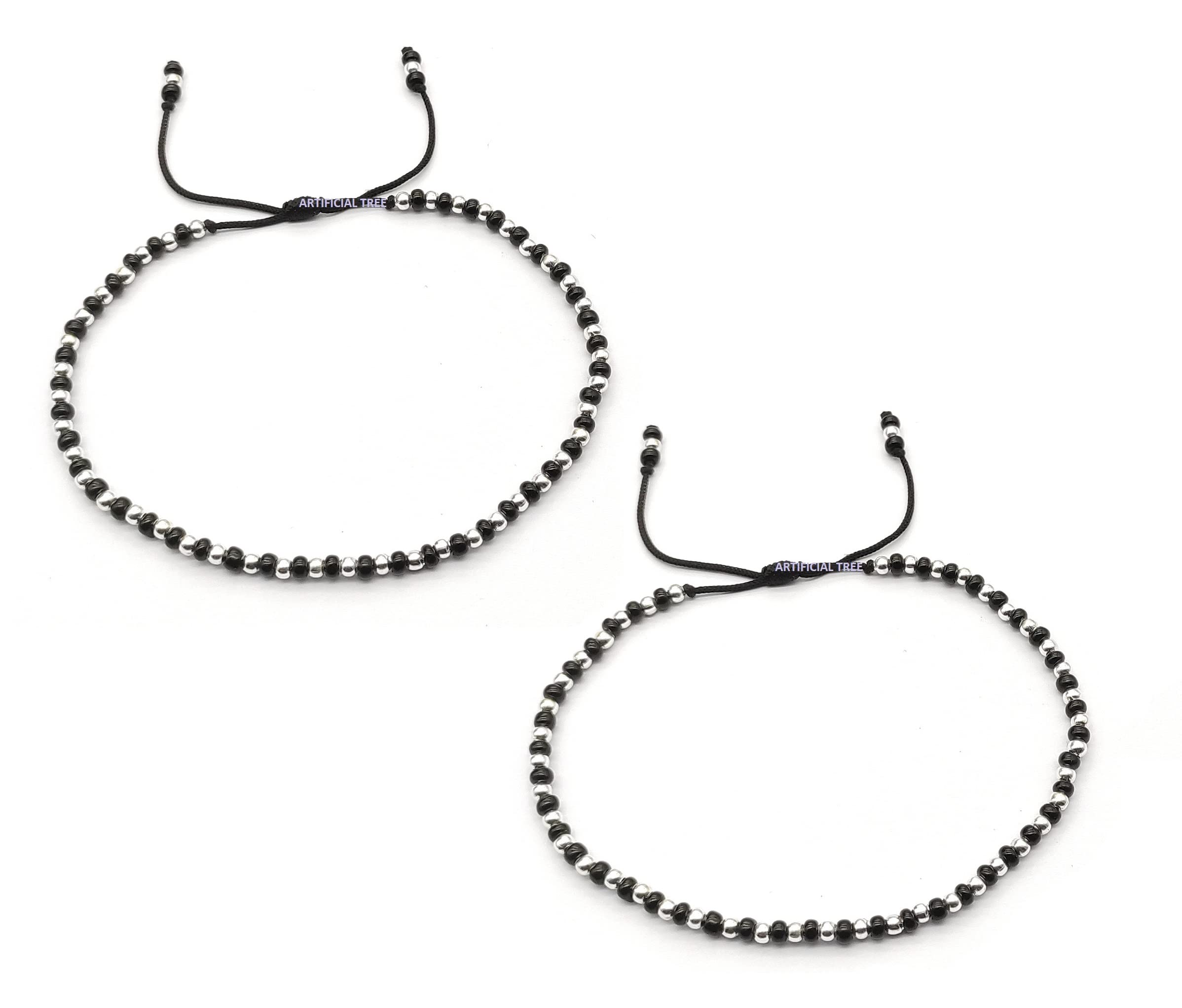 ARTIFICIAL TREE German Silver Nazariya Black Thread Adjustable Anklets for Women and Girls | Nazar Battu | (AT ANK 066) (B0C5DXN5V1) Amazon Price History, Amazon Price Tracker