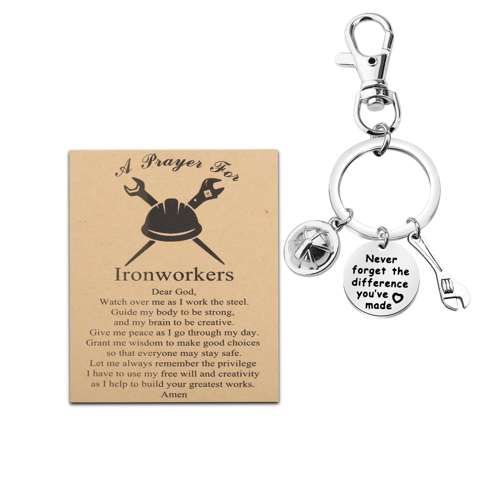 MYOSPARKIronworker Working Constructing Keychain Gift for Ironworker Lover