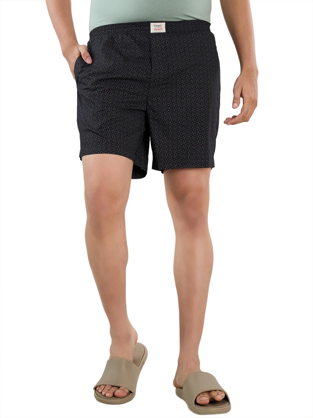 sleepz by raymond Men Regular Fit Print Pattern Pure Cotton Flat Front Lounge wear Boxer-picture-36