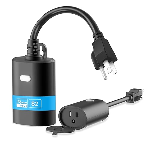 New One Zwave - Paquete de 2 atenuadores de enchufe Z-Wave serie 700 para exteriores, requiere concentrador Zwave, repetidor Zwave, dispositivo