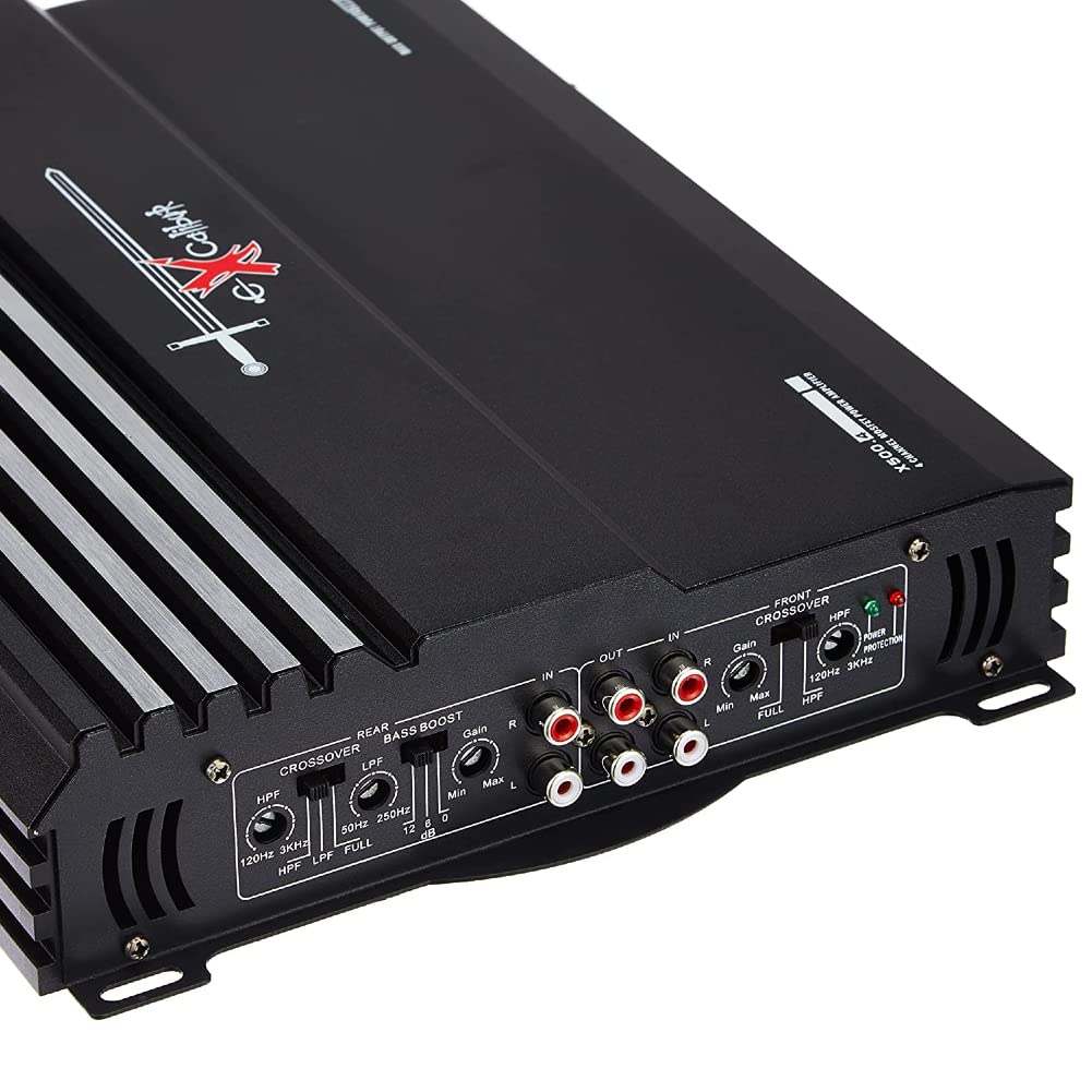 KIT SET PARA EXCALIBUR X500.4 1 x amplificador de 4 canales 2000 vatios máximo 4 x 50 vatios rms para puertas o subwoofer, 1 pieza