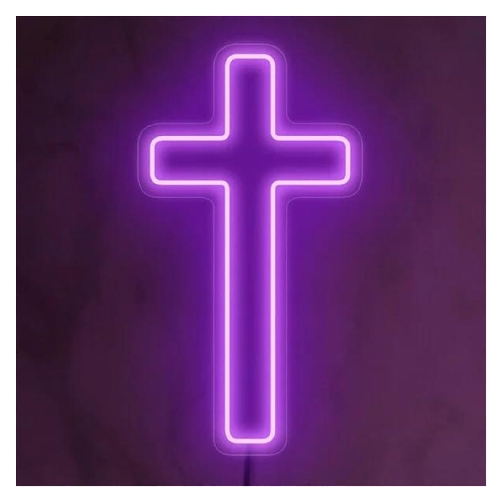 Hängende Kunst-Leuchtreklamen Kreuz Neon Zeichen Christian Jesus Religiös(Violett)