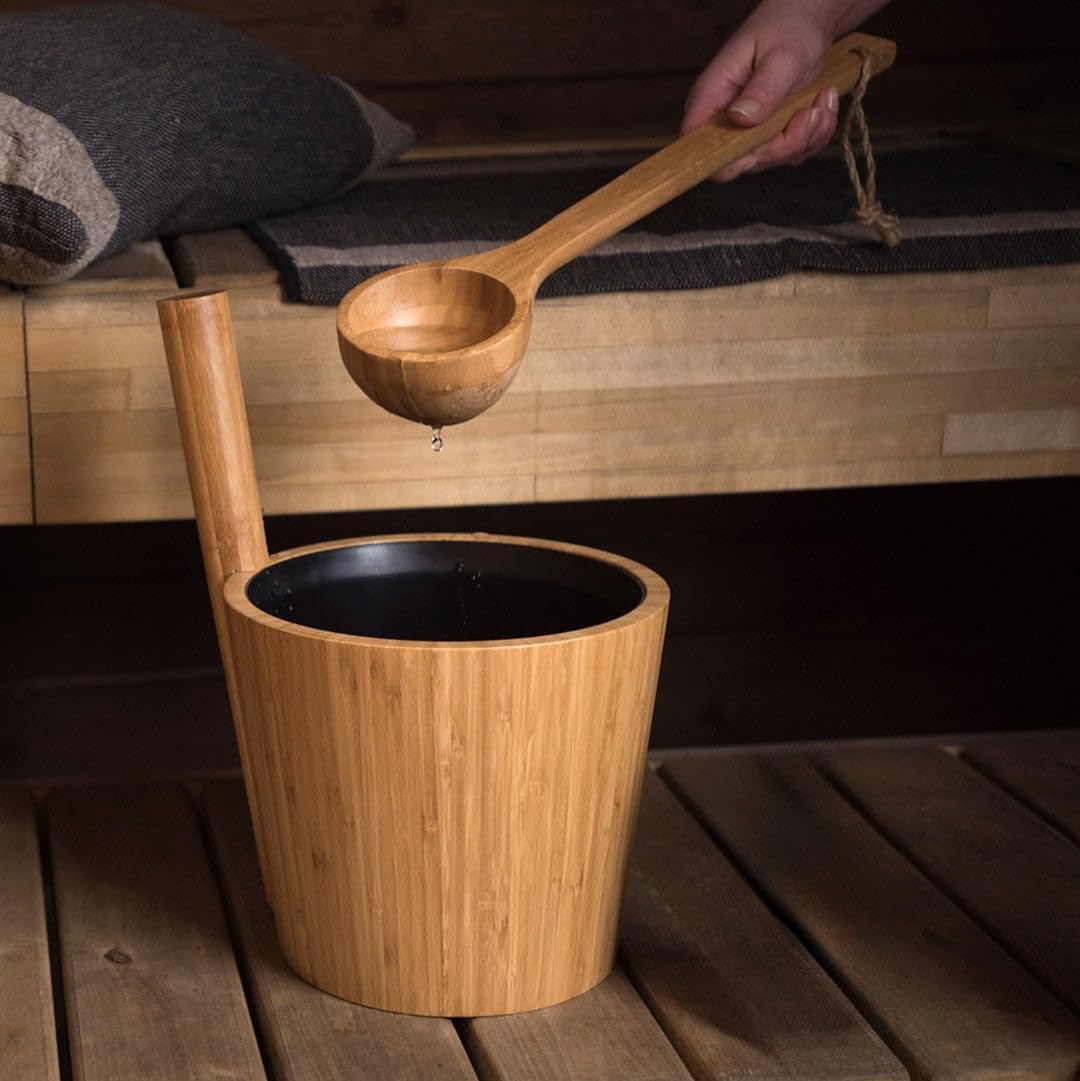 Bamboo/Black Sauna Bucket
