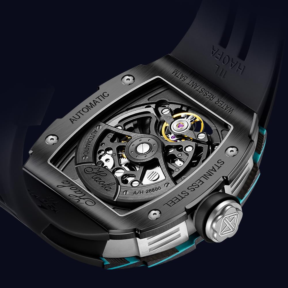 aofa Automatische mechanische Uhr für Männer 3D geschnitzt verheißungsvolle Biest Zifferblatt Sapphire wasserdichte leuchtende Uhr Luxus Skelett Herren Uhr 80H Power Reserve 1972