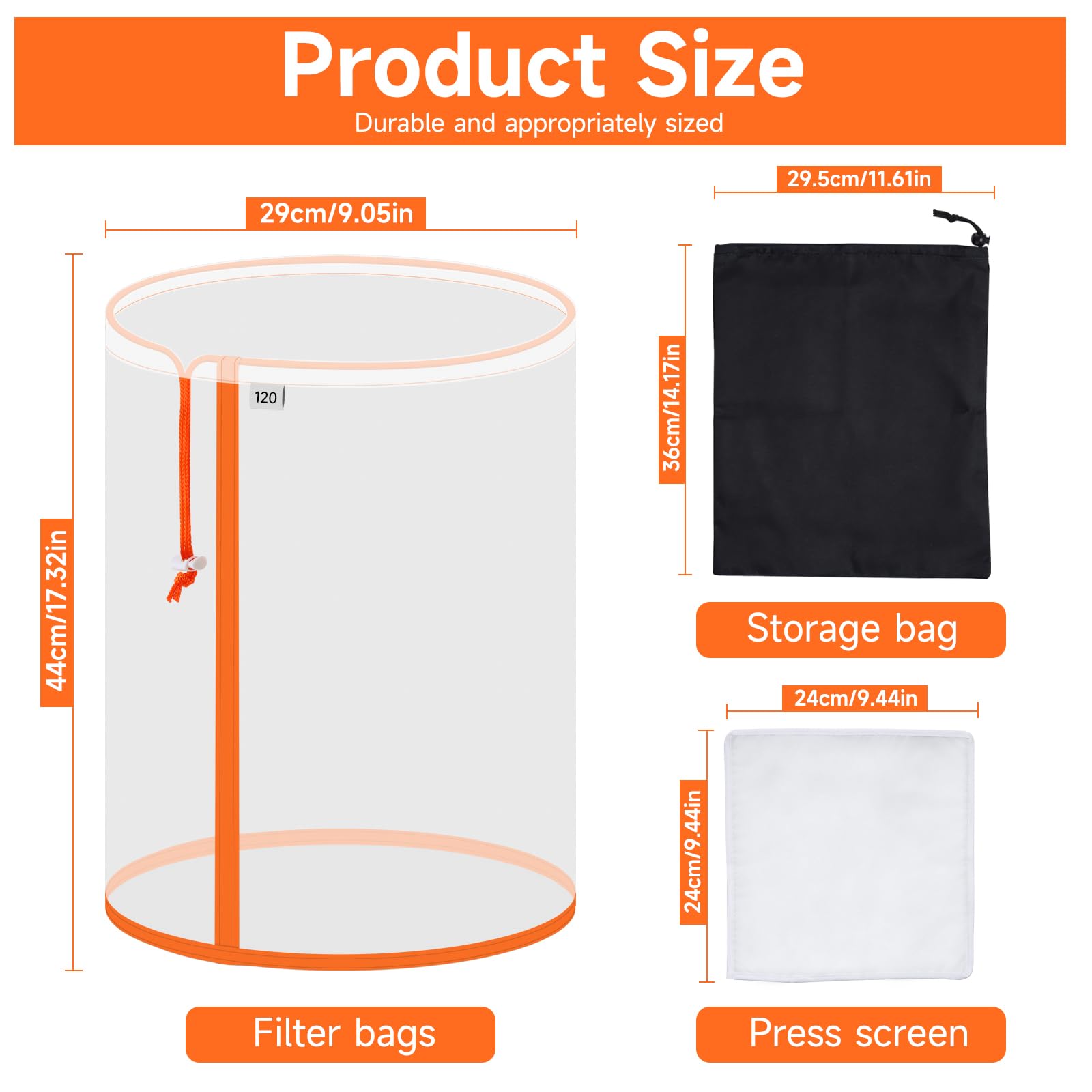 Reusable 45 Micron Filter Bags - 2 Pack -2
