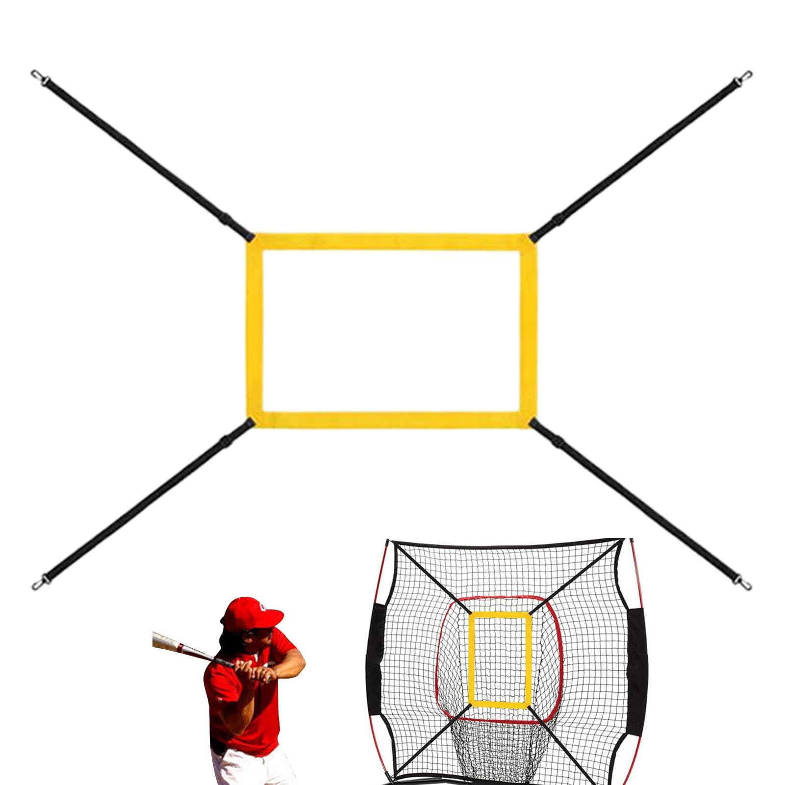 Zone de strike de baseball, cible de pitching de baseball | Pitching Strike Zone 4 sangles réglables | Équipement d'entraînement professionnel pour pratiquer avec précision le lancer et la frappe