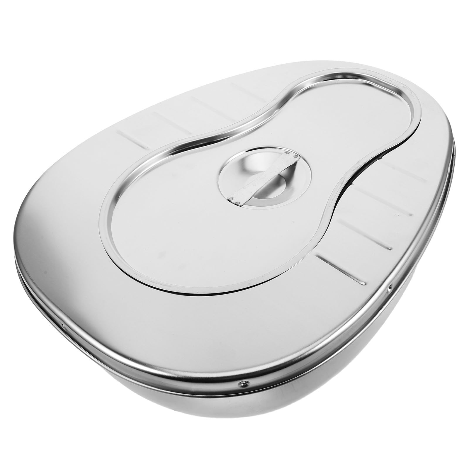 POPETPOP Orinal de Acero Inoxidable para Ancianos con Tapa, Gran Capacidad, Cómodo para Mujeres Mayores, Adecuado para Uso en Casa y Residencias de Ancianos