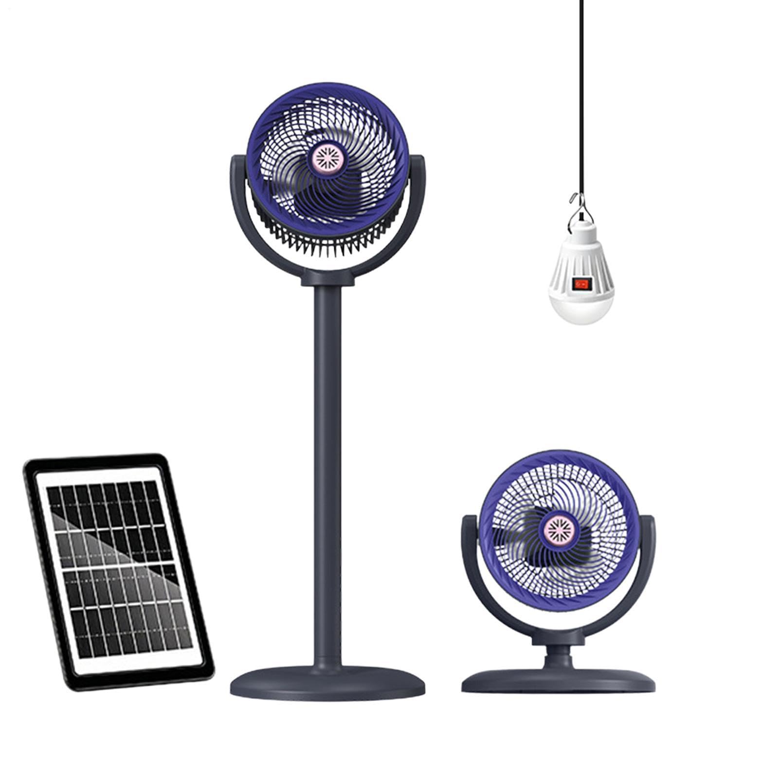 Ventilador Vertical Alimentado Con Energía Solar Silencioso, Recargable Por | Ventilador Solar De Suelo Vertical Para Dormitorio Oficina Camping Jardín Balcón Patio