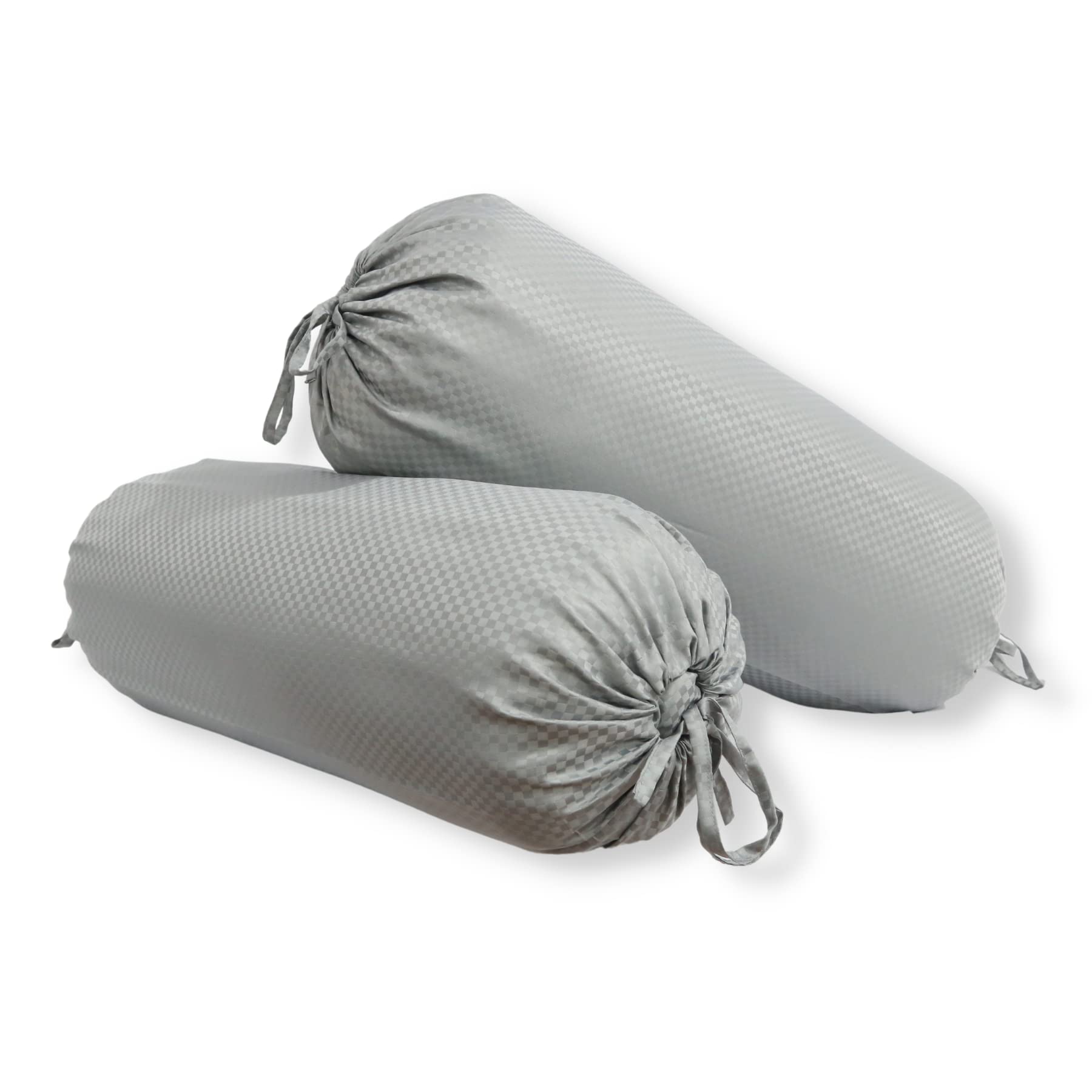 Swayam Round Bed Side Long Bolster Pillow Cover Cotton Printed Soft and Luxurious Decorative 30" x 30" Bolster Cover Set of 2 for Living Room Diwan Set, Sliver-image-17