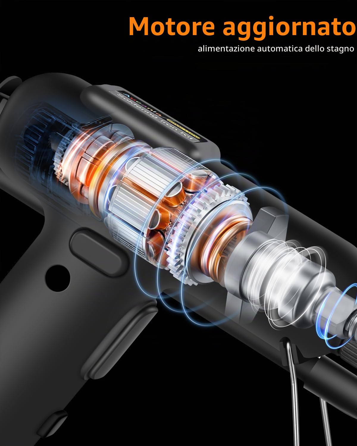 Kit Saldatore Pistola Saldatrice Automatica 80W 110V con Riscaldatore Ceramica, Kit di Saldatura a Riscaldamento Rapido 8 in 1 per Riparazioni e FAI DA TE