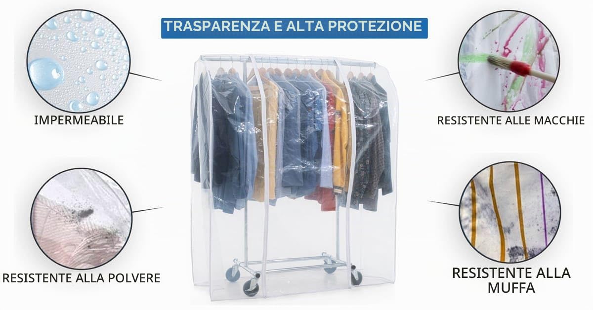Tatkraft Darren & Anwalt - Armadio Tessuto, Rella Appendiabiti, con Ruote, Stand Appendiabiti con Copertura, Appendiabiti Robusto, Portata 100 kg