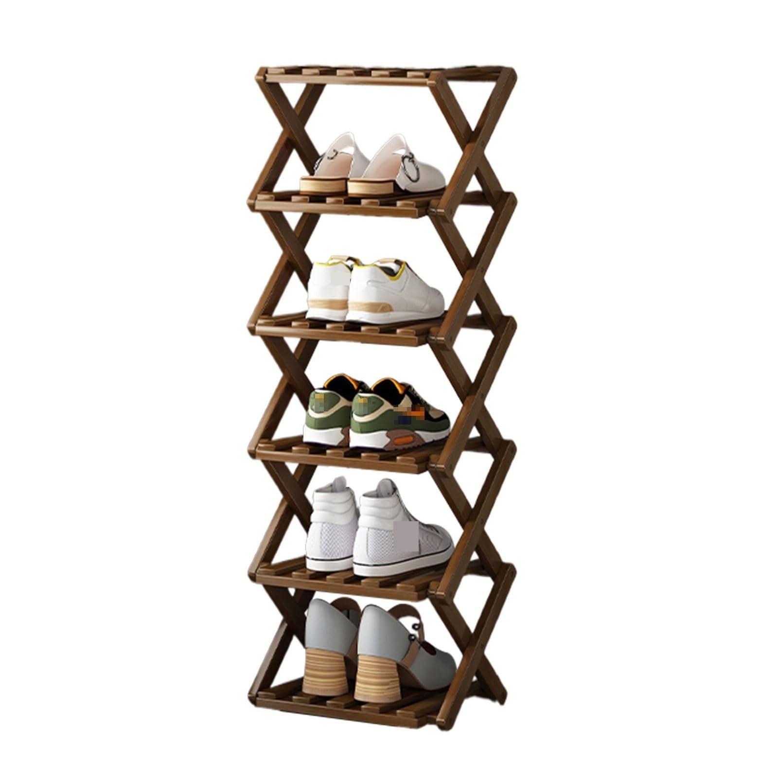 Meuble étagère à chaussures en bois colonne de rangement 10 niveaux