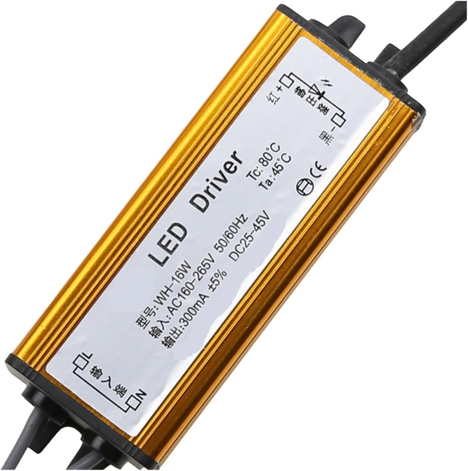 Led Constant Current Power Driver Flat Panel lamp Integrated Ceiling Ballast Ceiling lamp Driver Whole Ballast(8-12W 公头 金色)
