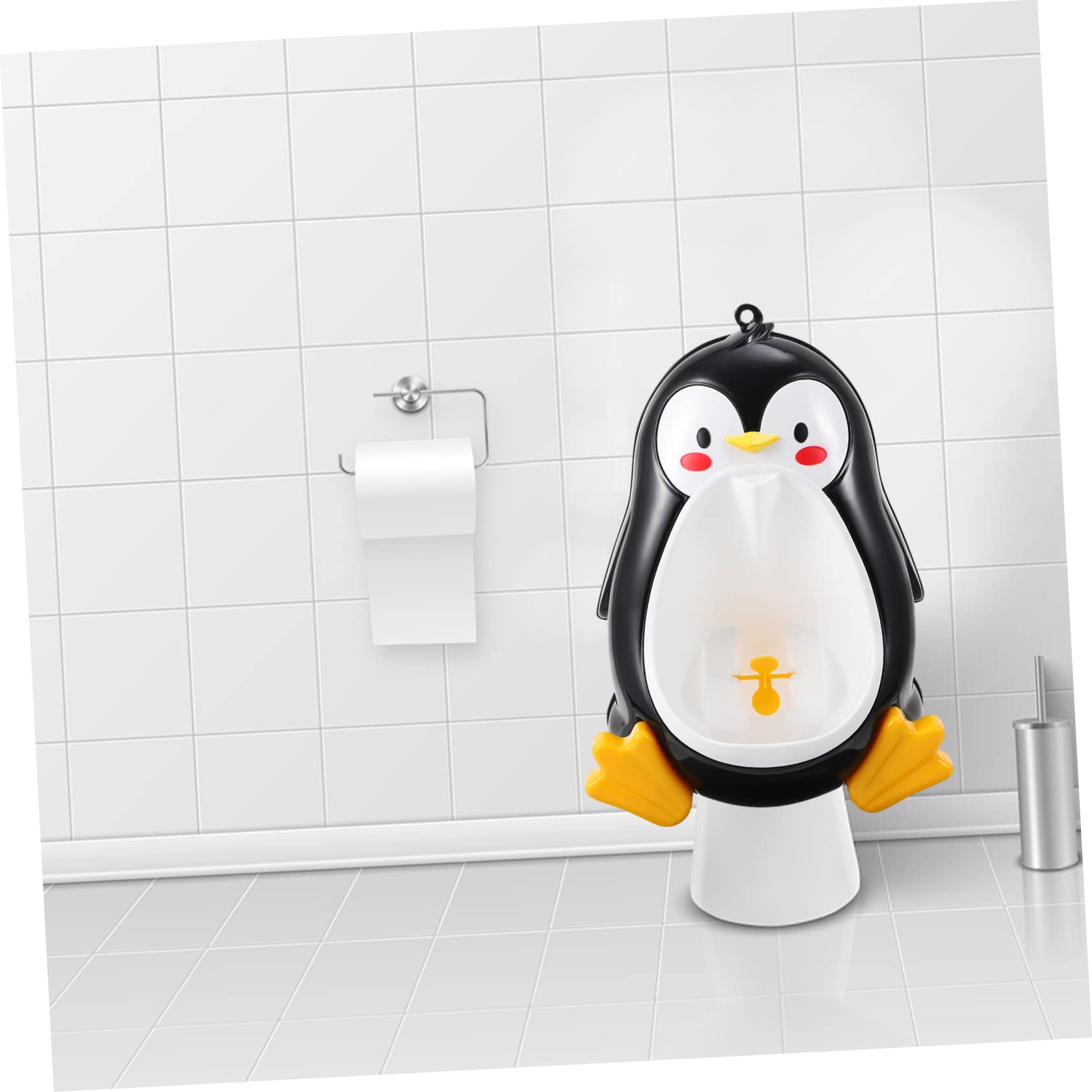 Orinal Infantil de Pingüino para Niños, Pp Negro, Baño | Montaje en Pared, Fácil de Limpiar, Uso Cómodo, Diseño Tierno y Ahorro de Espacio