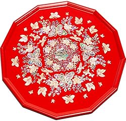 February Mountain Dekoratives Serviertablett aus Perlmutt für Frühstück, Snacks, Gadgets, Vintage, handgeferti