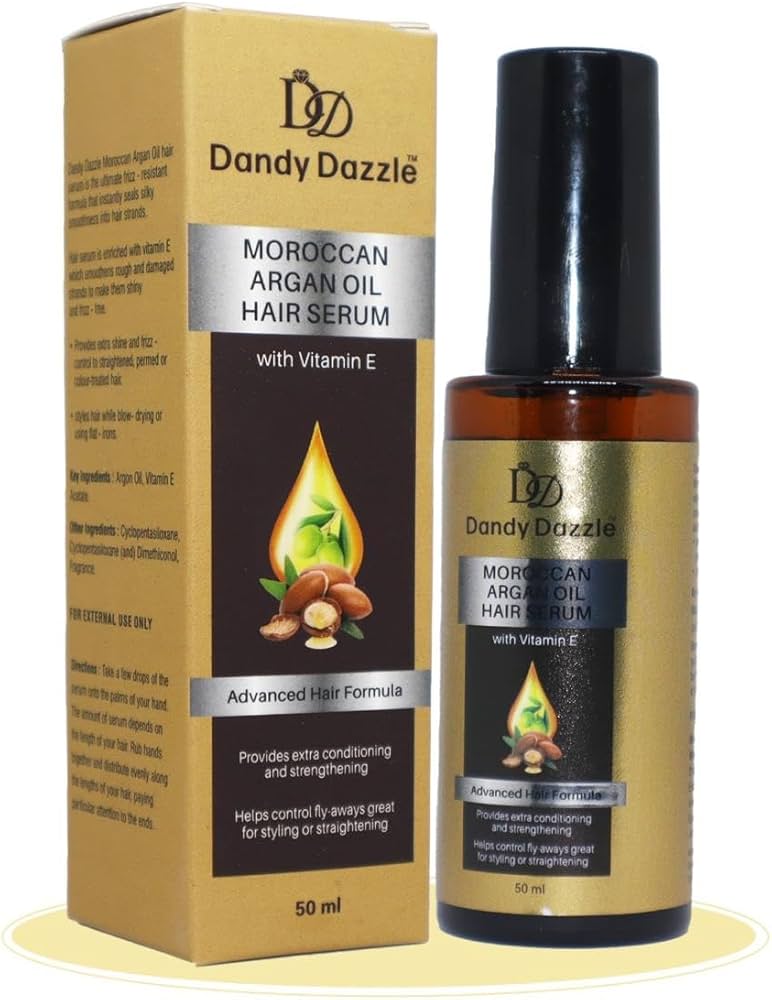 Buy DandyDazzle Pure Moroccan Argan Oil Hair Serum - 50 ml, for