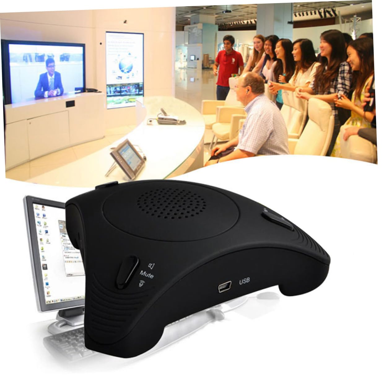 Plástico y Metal Micrófono USB Dsp Negro Direccional