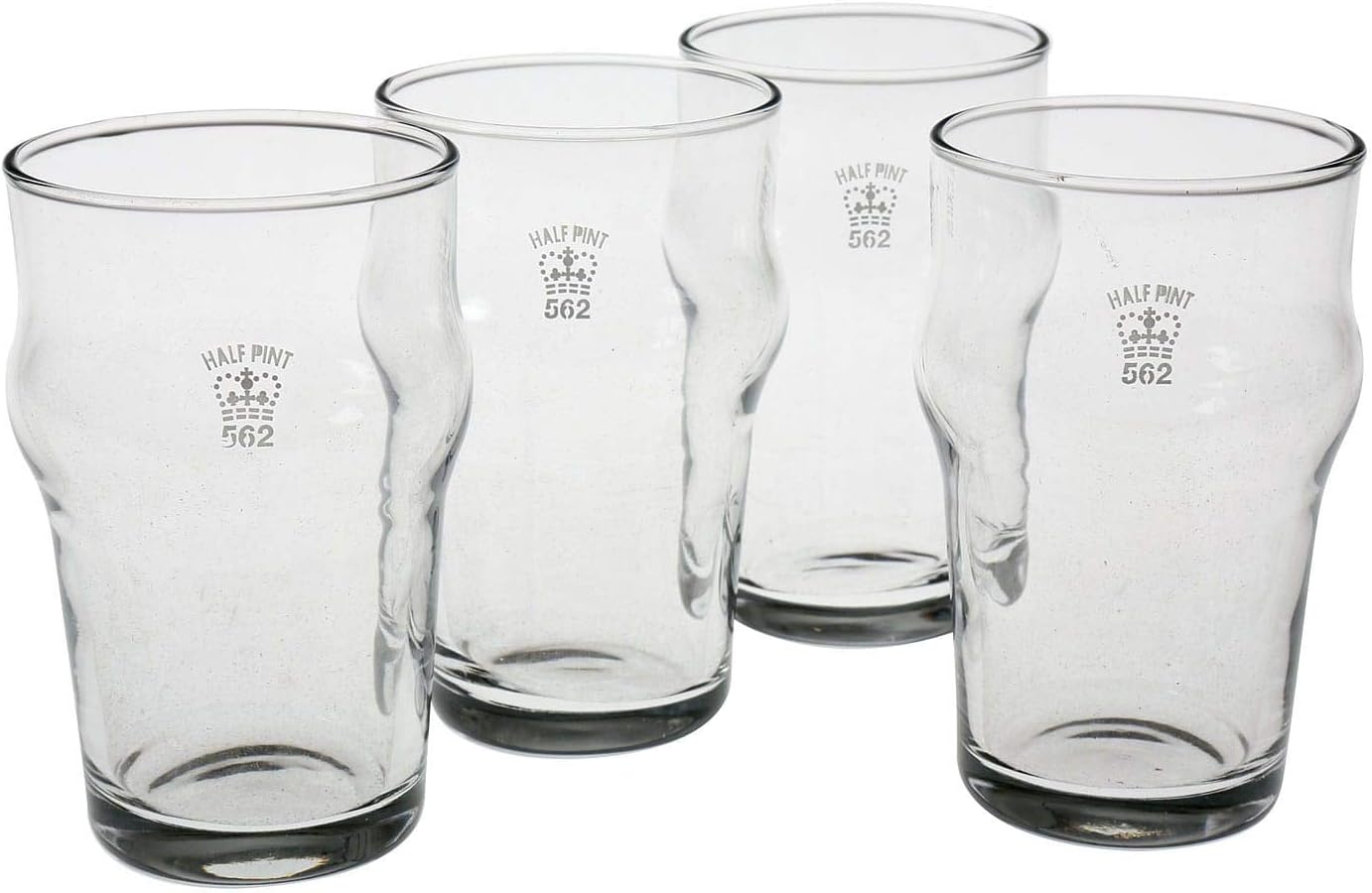 Pub Paraphernalia Set of 4 Nonic 1/2 Pint Drinking Drinkware Glass - Government Stamped