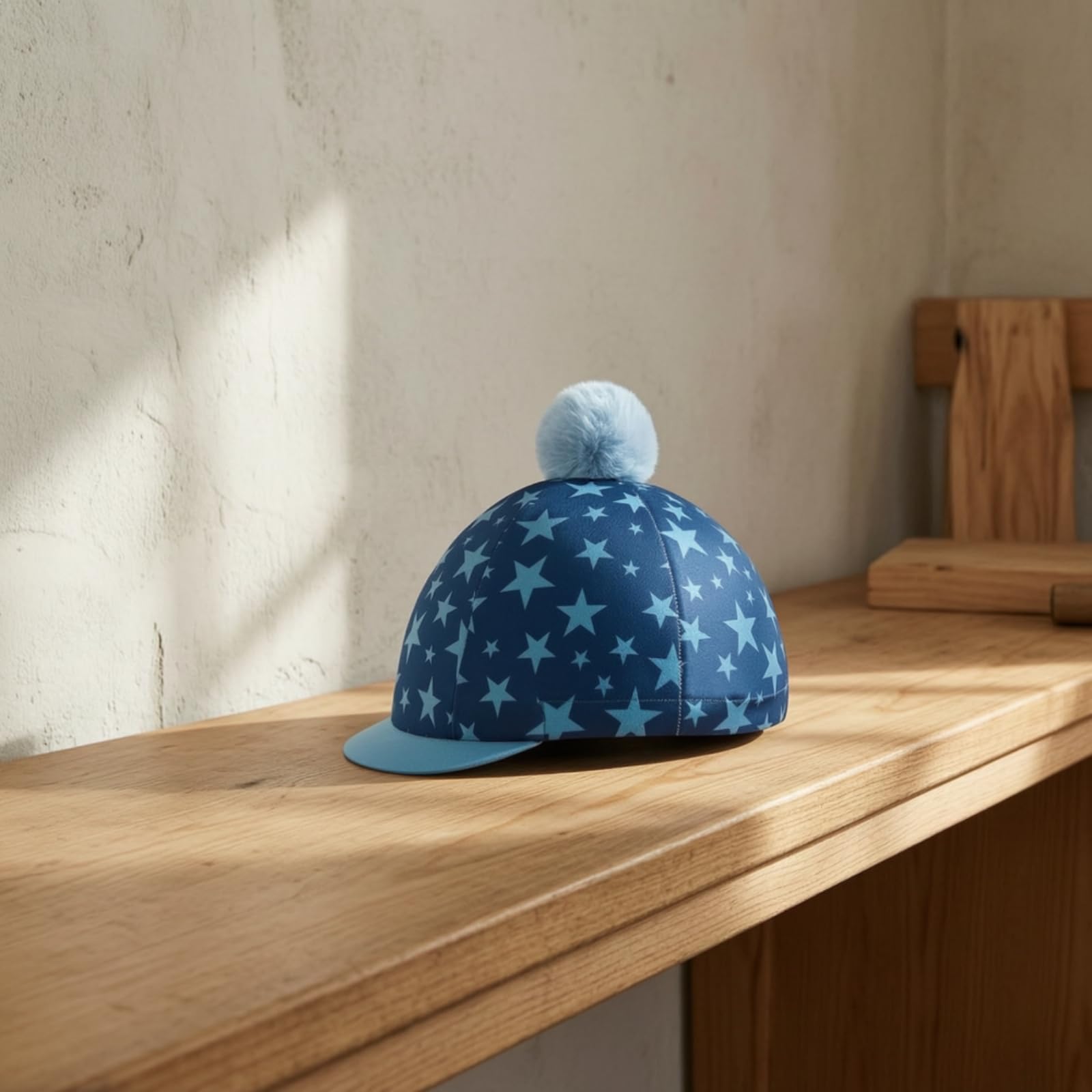 Copricasco con Pompon Accattivante Copribrillo da Equitazione Elastico Copricapo per Cavalieri