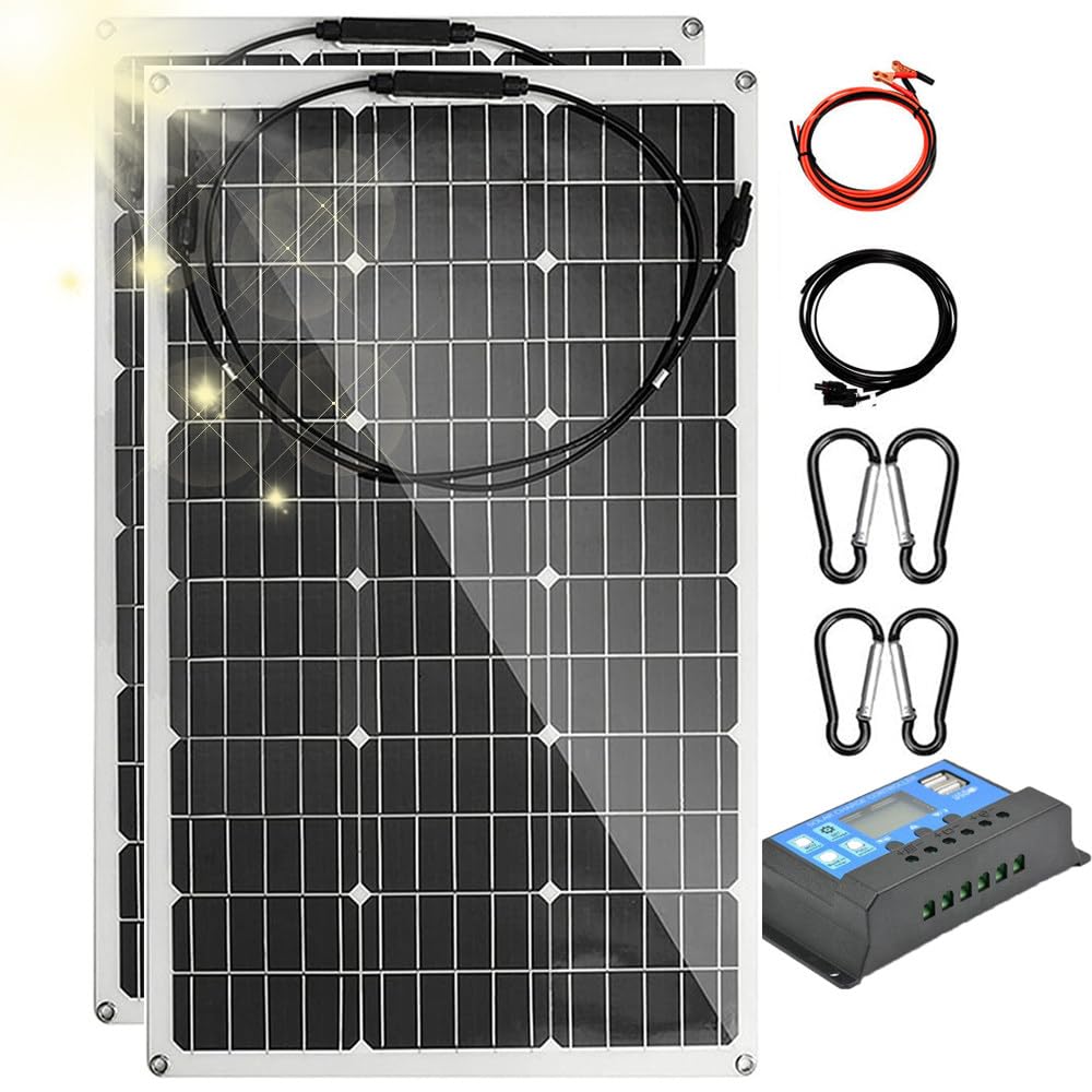 Monokrystaliczny panel słoneczny 300 W z kontrolerem 40 A – idealny do garażu, kampera, przyczepy kempingowej, ładowarki solarnej z wyjściem USB do dachu, jachtu, łodzi