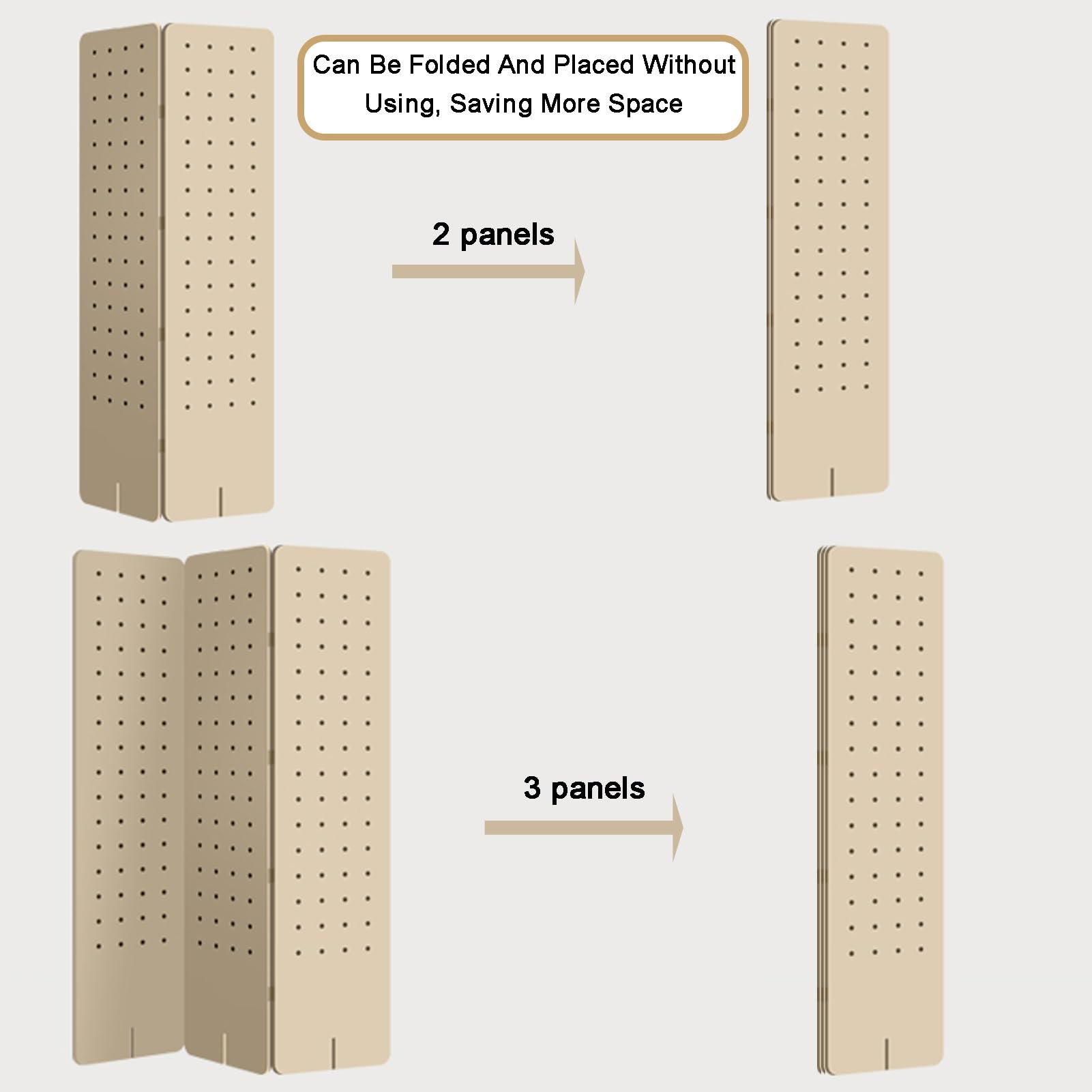 Pegboard-Raumteiler, Pegboard-Trennwand aus Holz, zusammenklappbarer Sichtschutz, Pegboard-Ausstellungsständer für Juweliergeschäfte, Basare, Schlafzimmer (Stil 1, 3 Paneele)