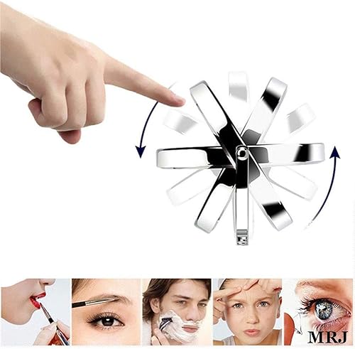 Miniatura 6 de Bathroom Shaving Mirror Wall Mounted 8.5 inch Makeup Mirror with Led Lights True Image and X5 Magnified Vanity Mirror 360 Free Rotation Extendable