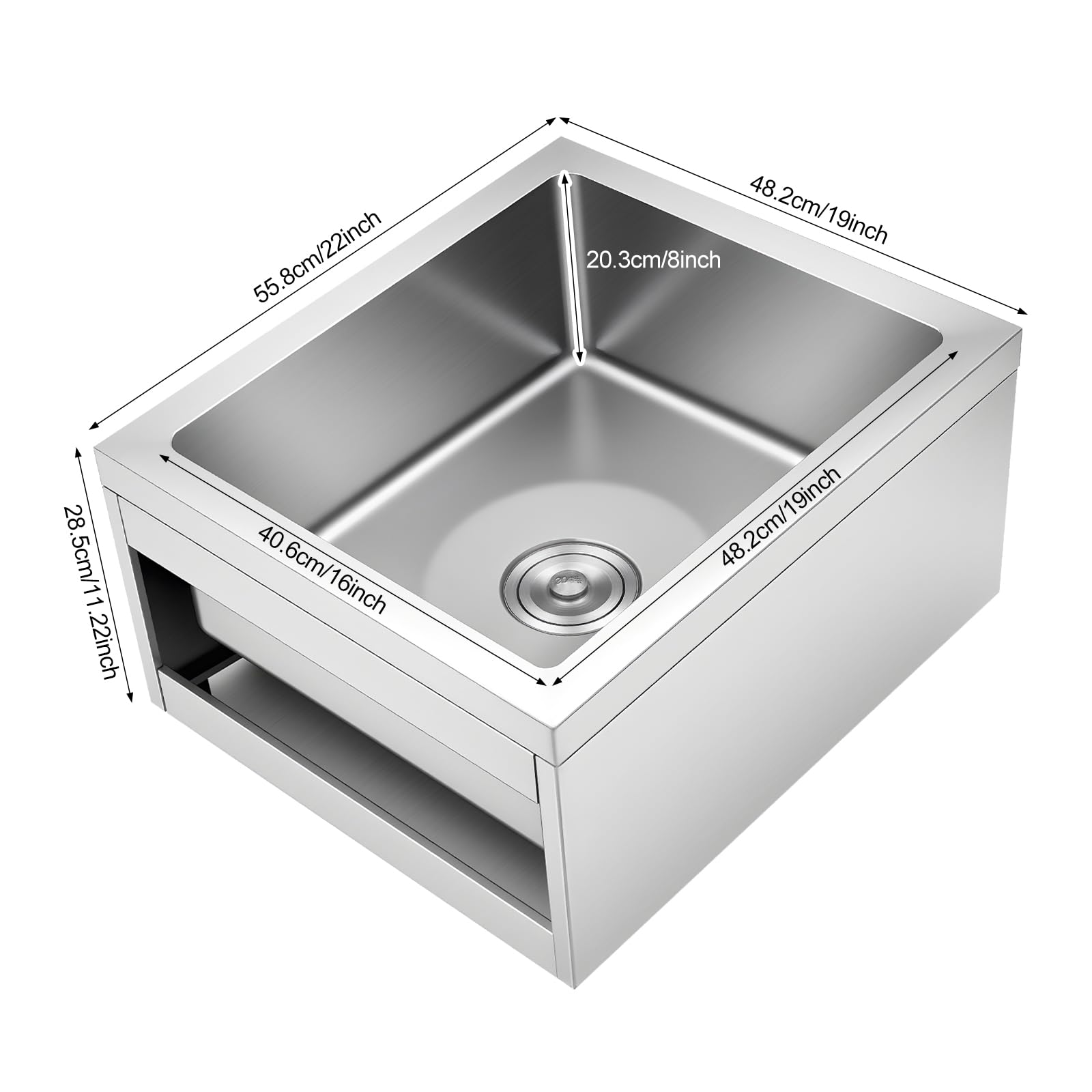 Amazon.com: 304 Stainless Steel Floor Mount Mop Sink, 22